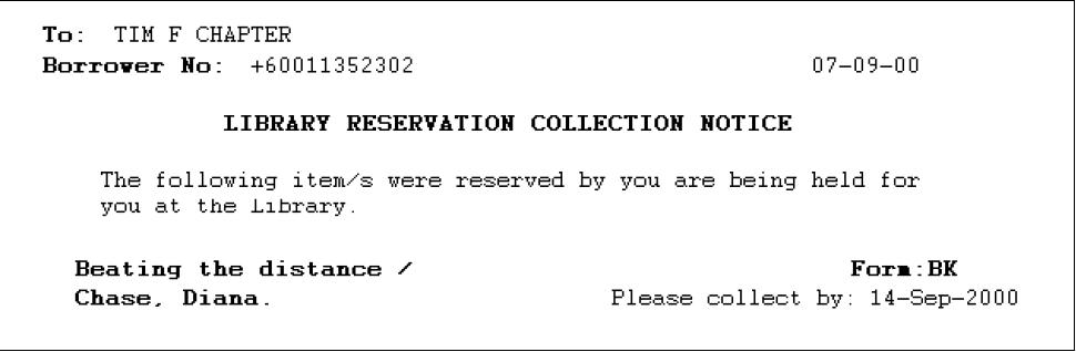 Email Reservations example
