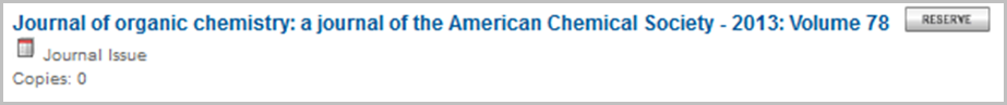 Journal issues display in Folio title hitlist.