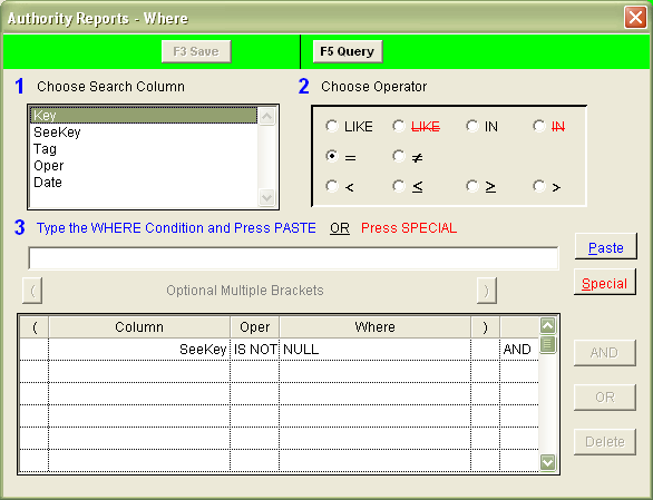 Authority Reports - Where