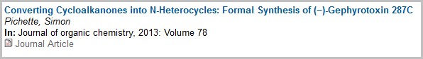 Article display in Folio