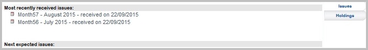 Holdings tab in Folio