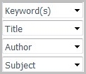 Advanced search fields.