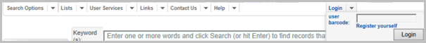 Self registration in the Login form.