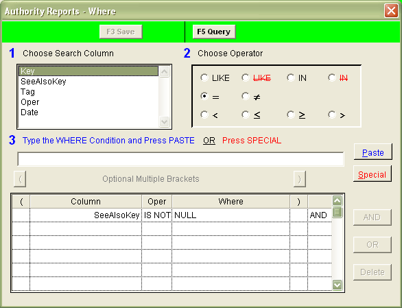 Authority Reports - Where